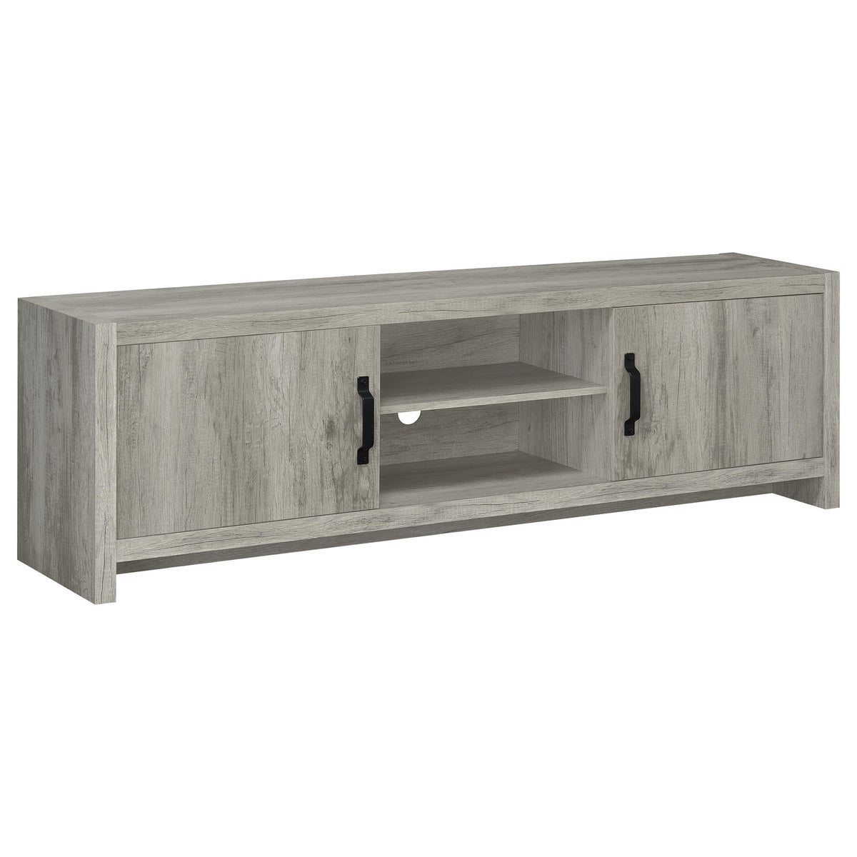 Burke 2-door TV Console Grey Driftwood Half Price Furniture