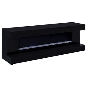 Mallory fireplace TV stand black high gloss with Bluetooth speaker