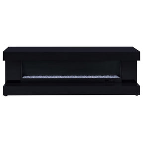 Mallory fireplace TV stand black high gloss