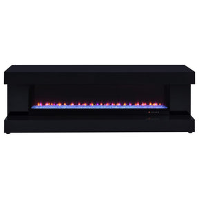 Mallory fireplace TV stand black high gloss