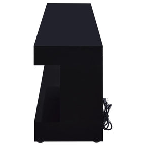 Mallory fireplace TV stand black high gloss