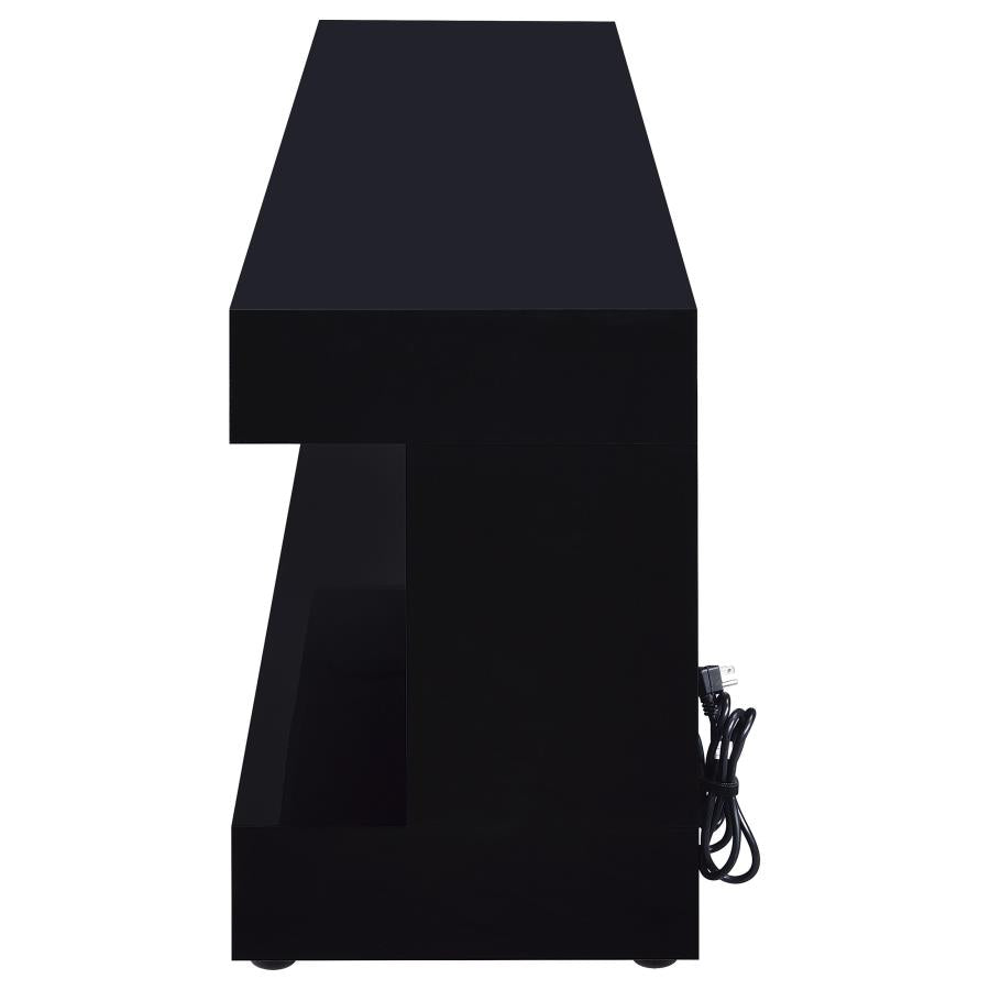 Mallory fireplace TV stand black high gloss