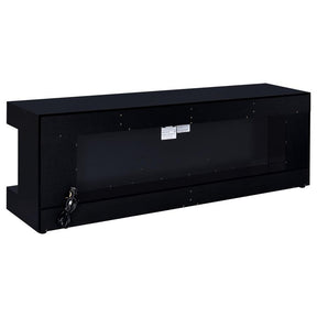 Mallory fireplace TV stand black high gloss