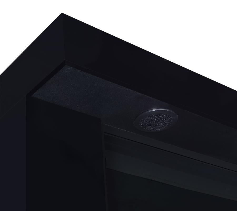 Mallory fireplace TV stand black high gloss