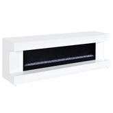 Mallory fireplace TV stand white high gloss with Bluetooth speaker