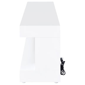 Mallory fireplace TV stand white high gloss