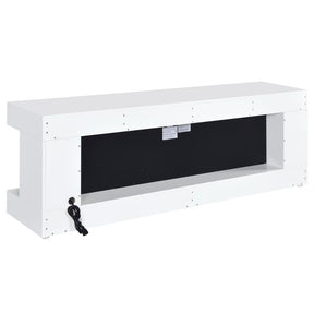 Mallory fireplace TV stand white high gloss