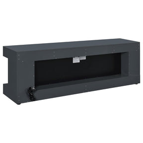 Mallory fireplace TV stand grey high gloss