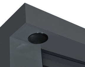 Mallory fireplace TV stand grey high gloss