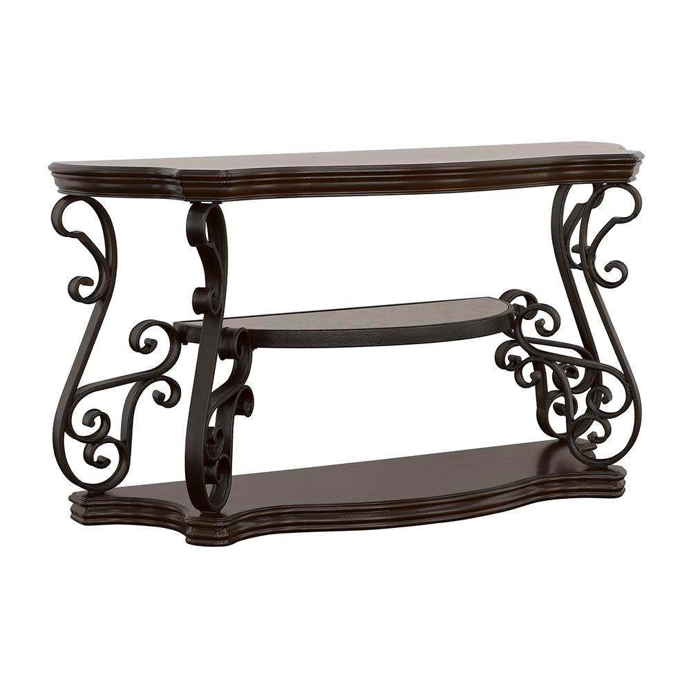Laney Sofa Table Deep Merlot and Clear  Las Vegas Furniture Stores