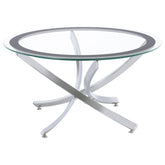 Brooke Glass Top Coffee Table Chrome and Black  Half Price Furniture