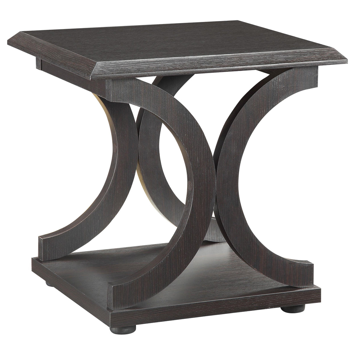 Shelly C-shaped Base End Table Cappuccino  Half Price Furniture