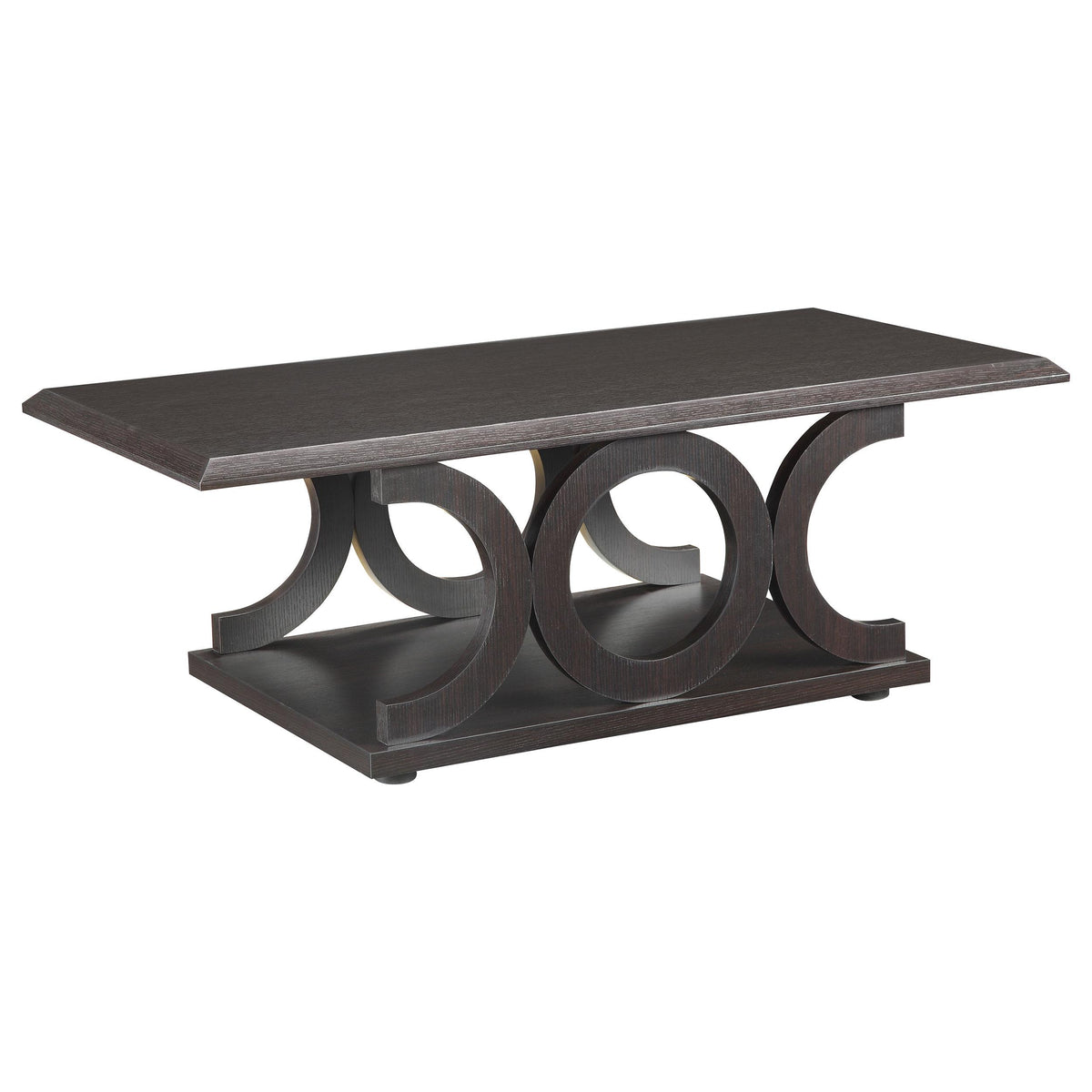 Shelly C-shaped Base Coffee Table Cappuccino  Half Price Furniture