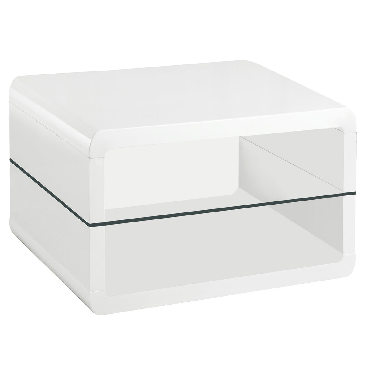 Elana Square 2-shelf End Table Glossy White  Half Price Furniture