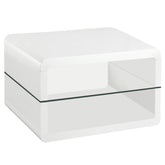 Elana Square 2-shelf End Table Glossy White Half Price Furniture