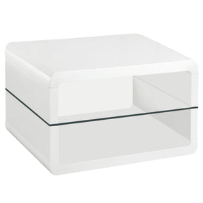 Elana Square 2-shelf End Table Glossy White Half Price Furniture