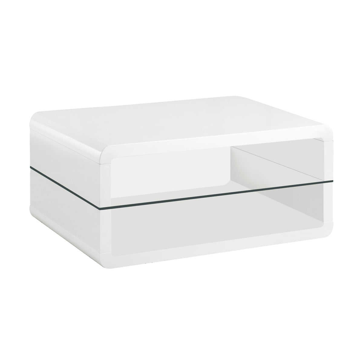 Elana Rectangle 2-shelf Coffee Table Glossy White  Half Price Furniture