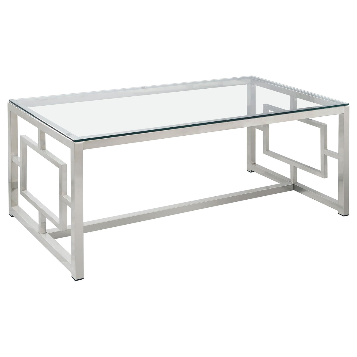 Merced Rectangle Glass Top Coffee Table Nickel Merced Rectangle Glass Top Coffee Table Nickel Half Price Furniture