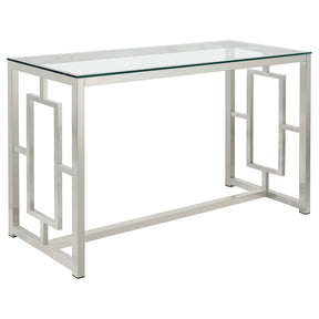 Merced Rectangle Glass Top Sofa Table Nickel Half Price Furniture