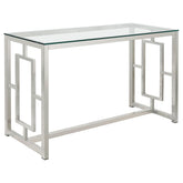 Merced Rectangle Glass Top Sofa Table Nickel Half Price Furniture