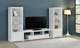 Jude 3-piece Entertainment Center With 71" TV Stand White High Gloss  Half Price Furniture