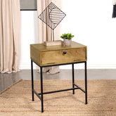 Stephie 1-drawer Rectangular End Table Honey Brown  Half Price Furniture