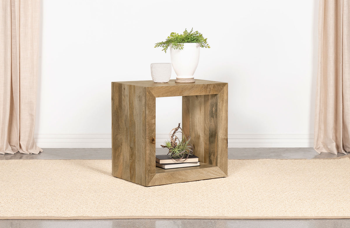 Benton Rectangular Solid Wood End Table Natural Half Price Furniture