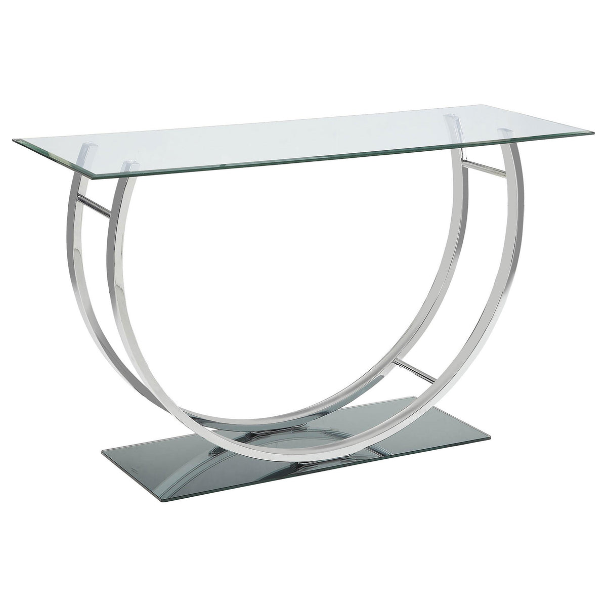 Danville U-shaped Sofa Table Chrome Half Price Furniture