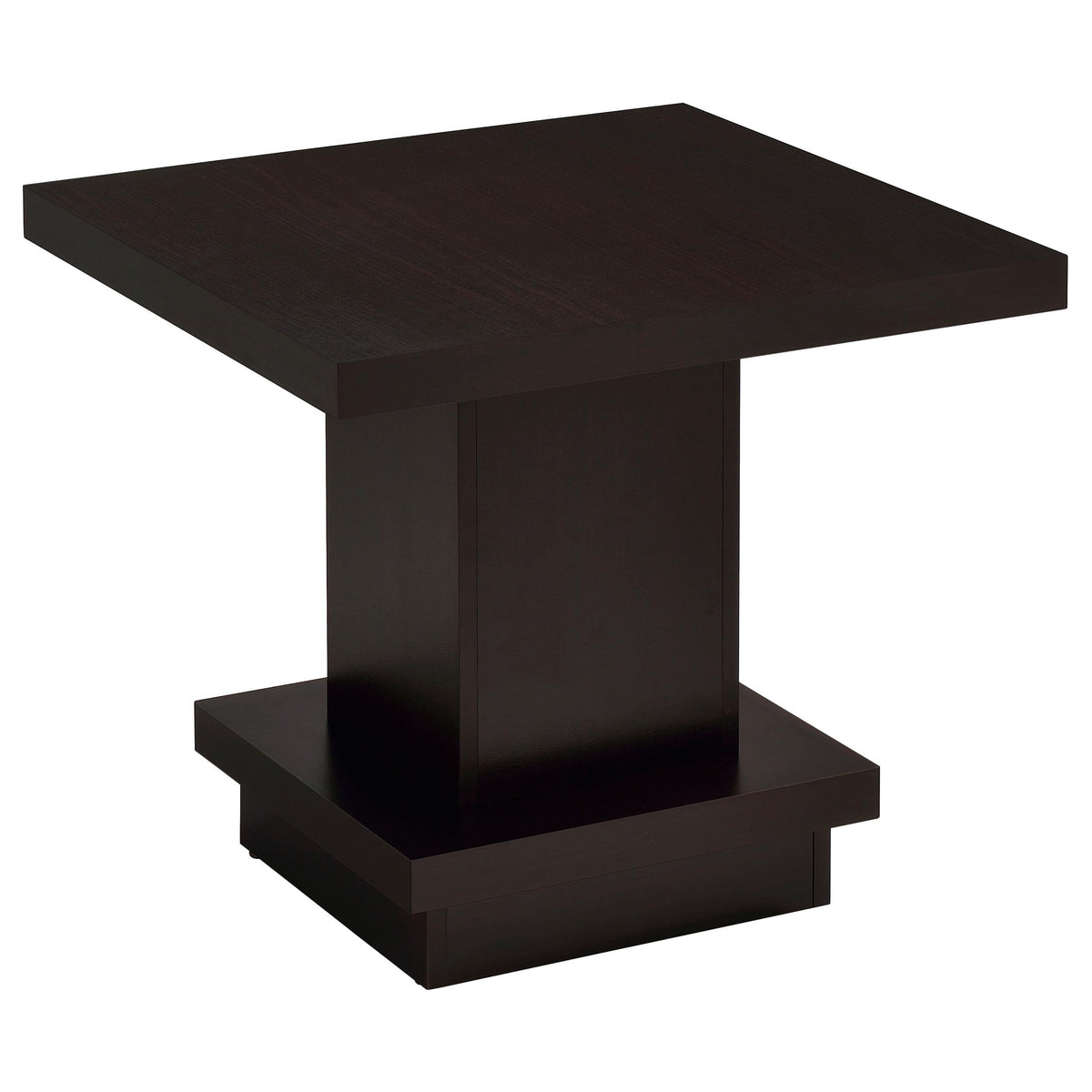 Reston Pedestal Square End Table Cappuccino  Half Price Furniture