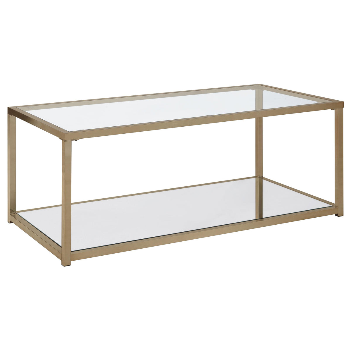 Cora Coffee Table with Mirror Shelf Chocolate Chrome Cora Coffee Table with Mirror Shelf Chocolate Chrome Half Price Furniture