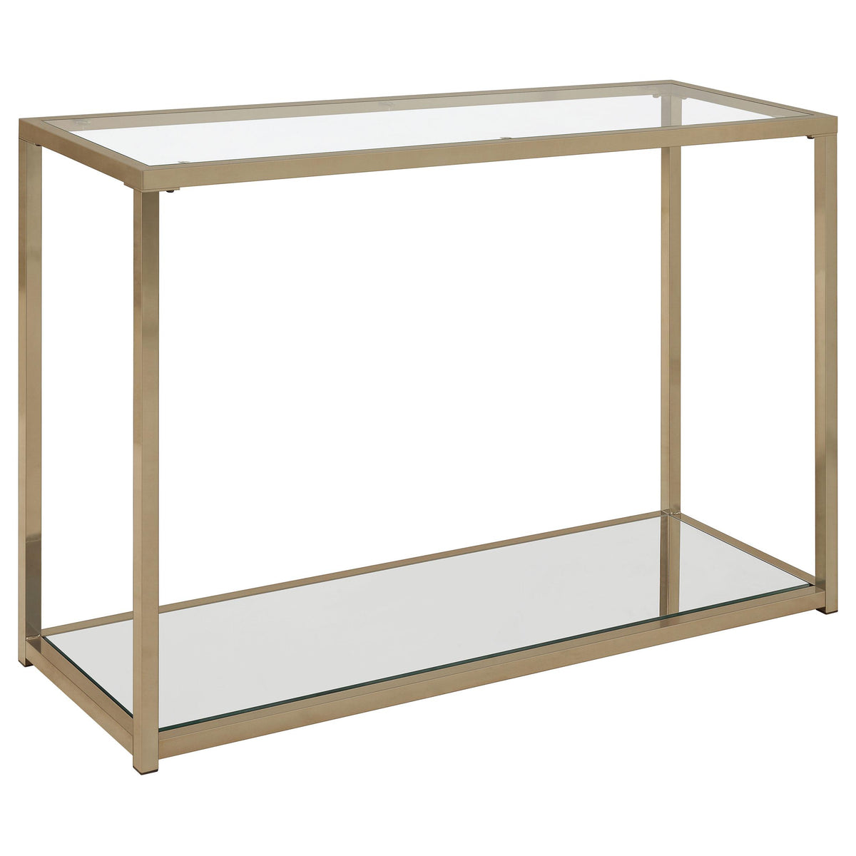 Cora Sofa Table with Mirror Shelf Chocolate Chrome Half Price Furniture