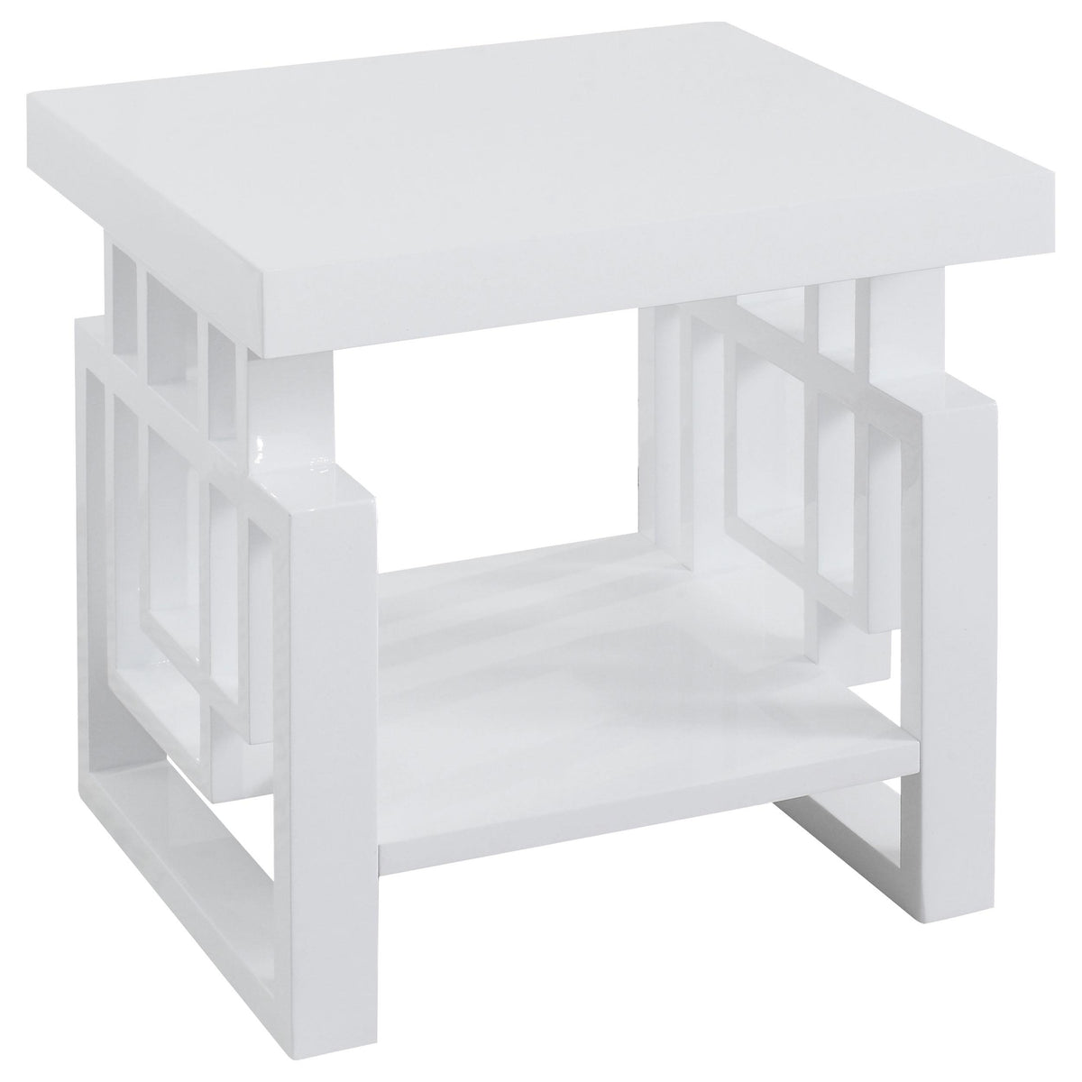 Schmitt Rectangular End Table High Glossy White  Half Price Furniture