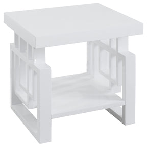 Schmitt Rectangular End Table High Glossy White Half Price Furniture
