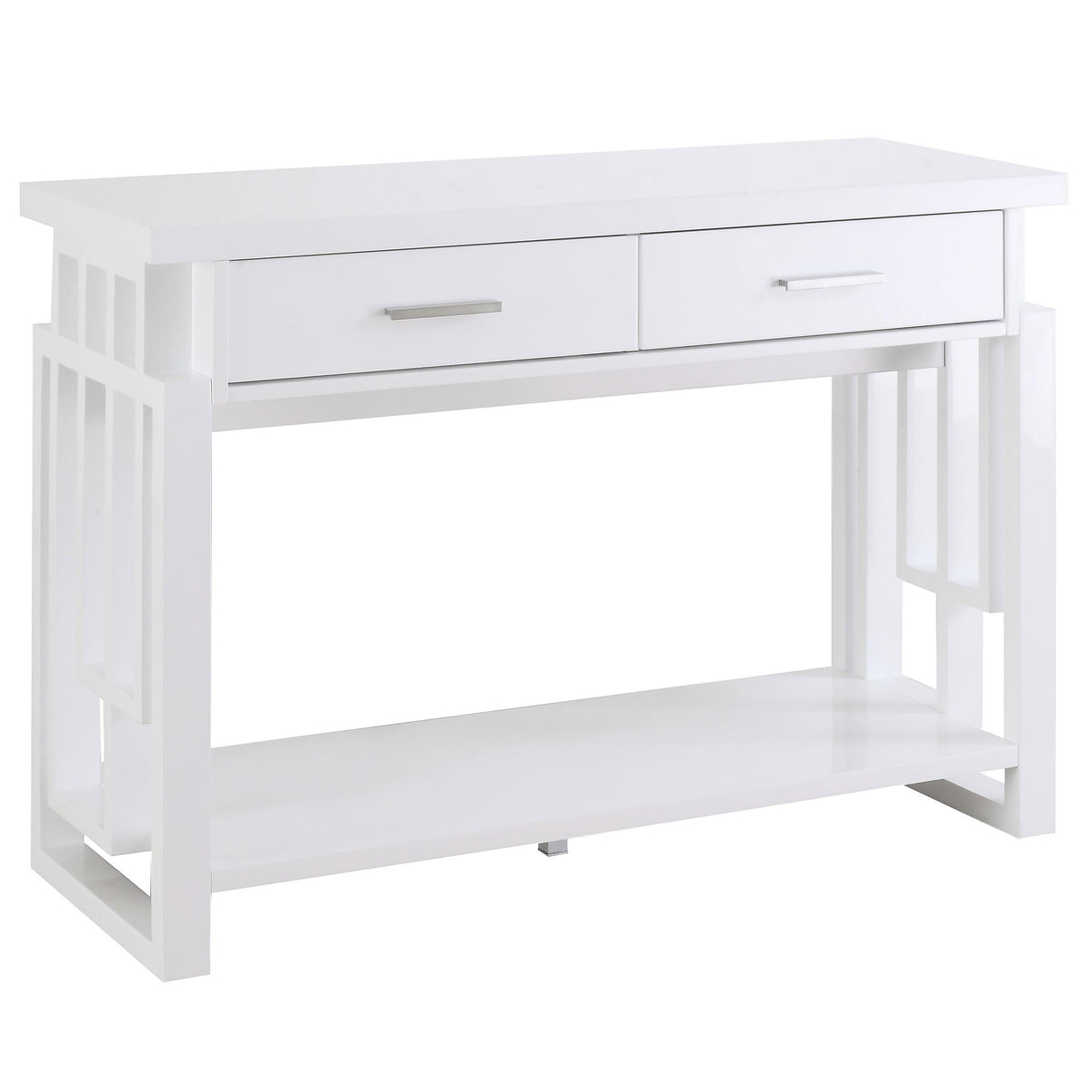Schmitt Rectangular 2-drawer Sofa Table High Glossy White  Half Price Furniture