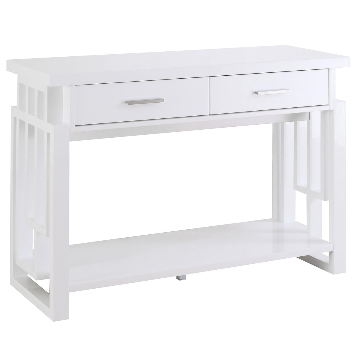 Schmitt Rectangular 2-drawer Sofa Table High Glossy White Half Price Furniture