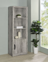 Burke 3-shelf Media Tower With Storage Cabinet Grey Driftwood Burke 3-shelf Media Tower With Storage Cabinet Grey Driftwood Half Price Furniture