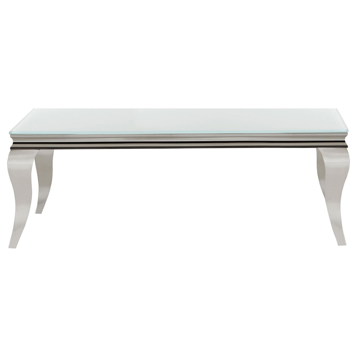 Luna Rectangle Coffee Table White and Chrome  Half Price Furniture