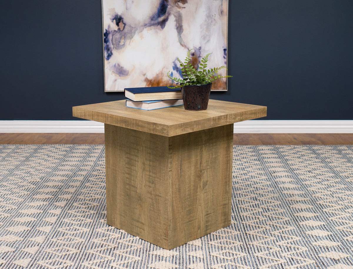 Devar Square Engineered Wood End Table Mango Half Price Furniture