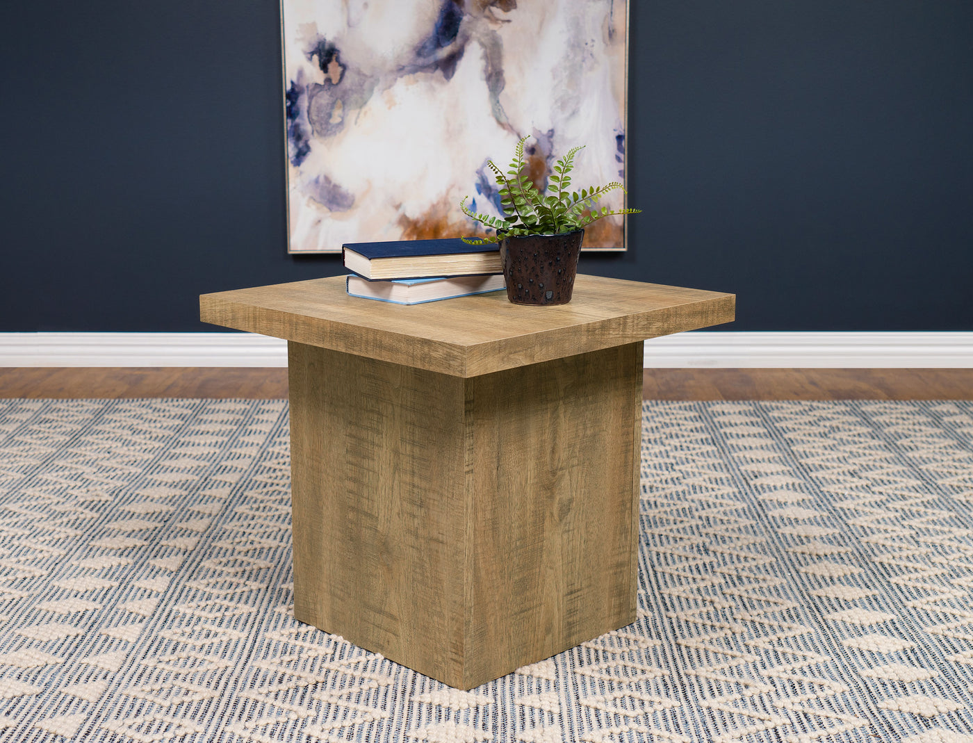 Devar Square Engineered Wood End Table Mango Half Price Furniture
