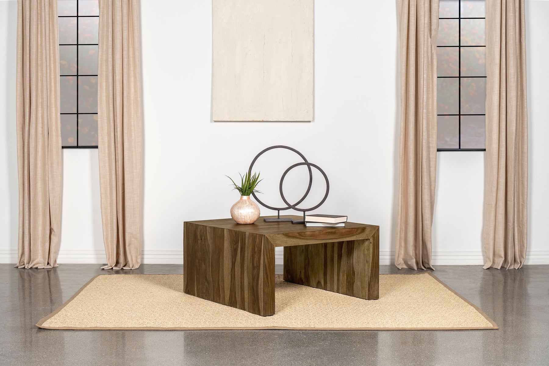 Odilia Square Solid Wood Coffee Table Auburn  Half Price Furniture