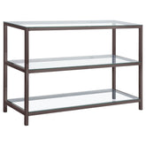 Trini Sofa Table with Glass Shelf Black Nickel Half Price Furniture