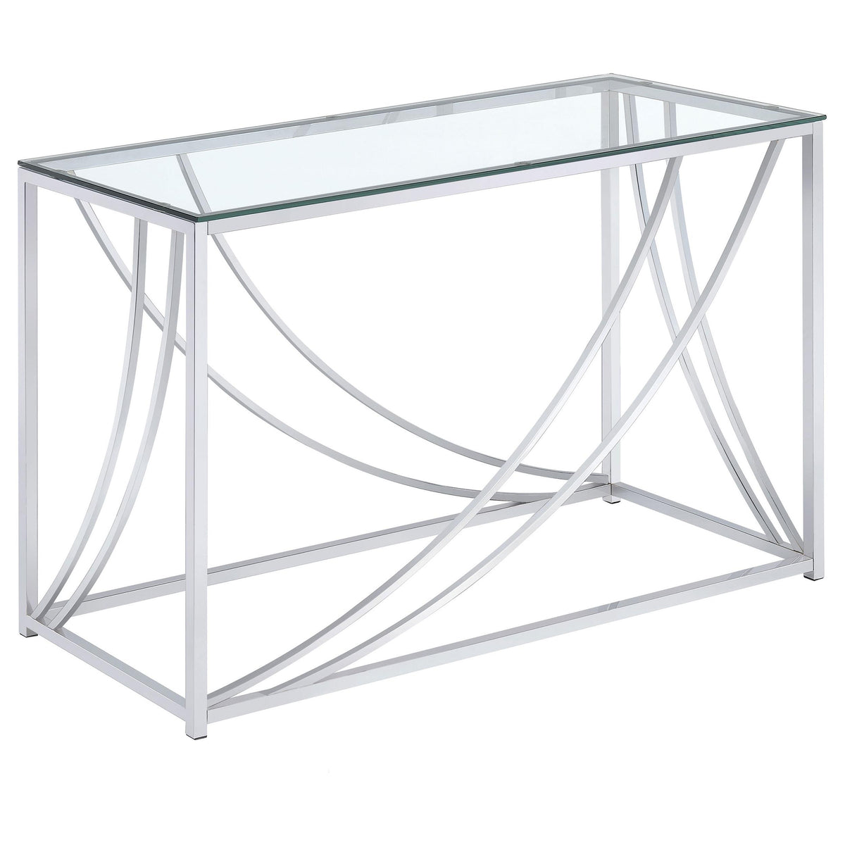 Lille Glass Top Rectangular Sofa Table Accents Chrome Half Price Furniture