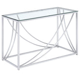 Lille Glass Top Rectangular Sofa Table Accents Chrome Half Price Furniture