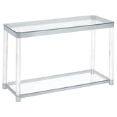 Anne Sofa Table with Lower Shelf Chrome and Clear Half Price Furniture