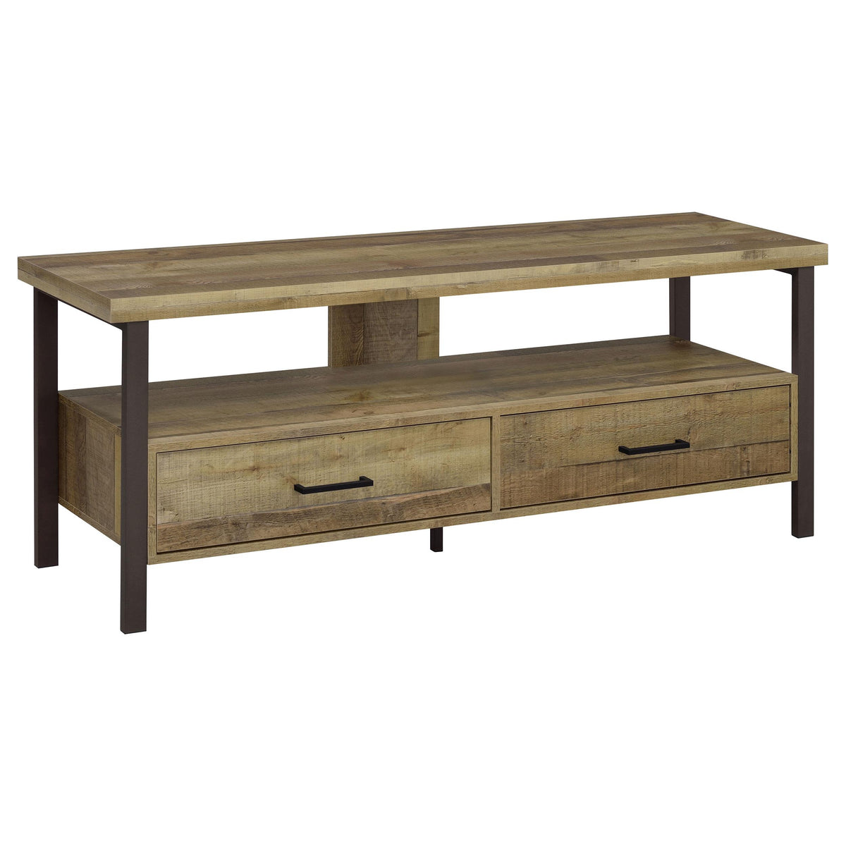 Ruston 59" 2-drawer TV Console Weathered Pine Ruston 59" 2-drawer TV Console Weathered Pine Half Price Furniture