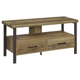 Ruston 48" 2-drawer TV Console Weathered Pine  Half Price Furniture