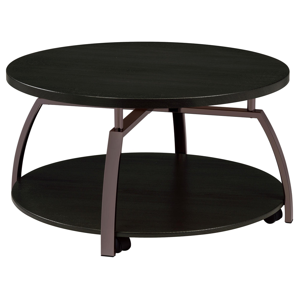 Dacre Round Coffee Table Dark Grey and Black Nickel  Half Price Furniture