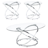 Warren 3-piece Occasional Set Chrome and Clear  Half Price Furniture