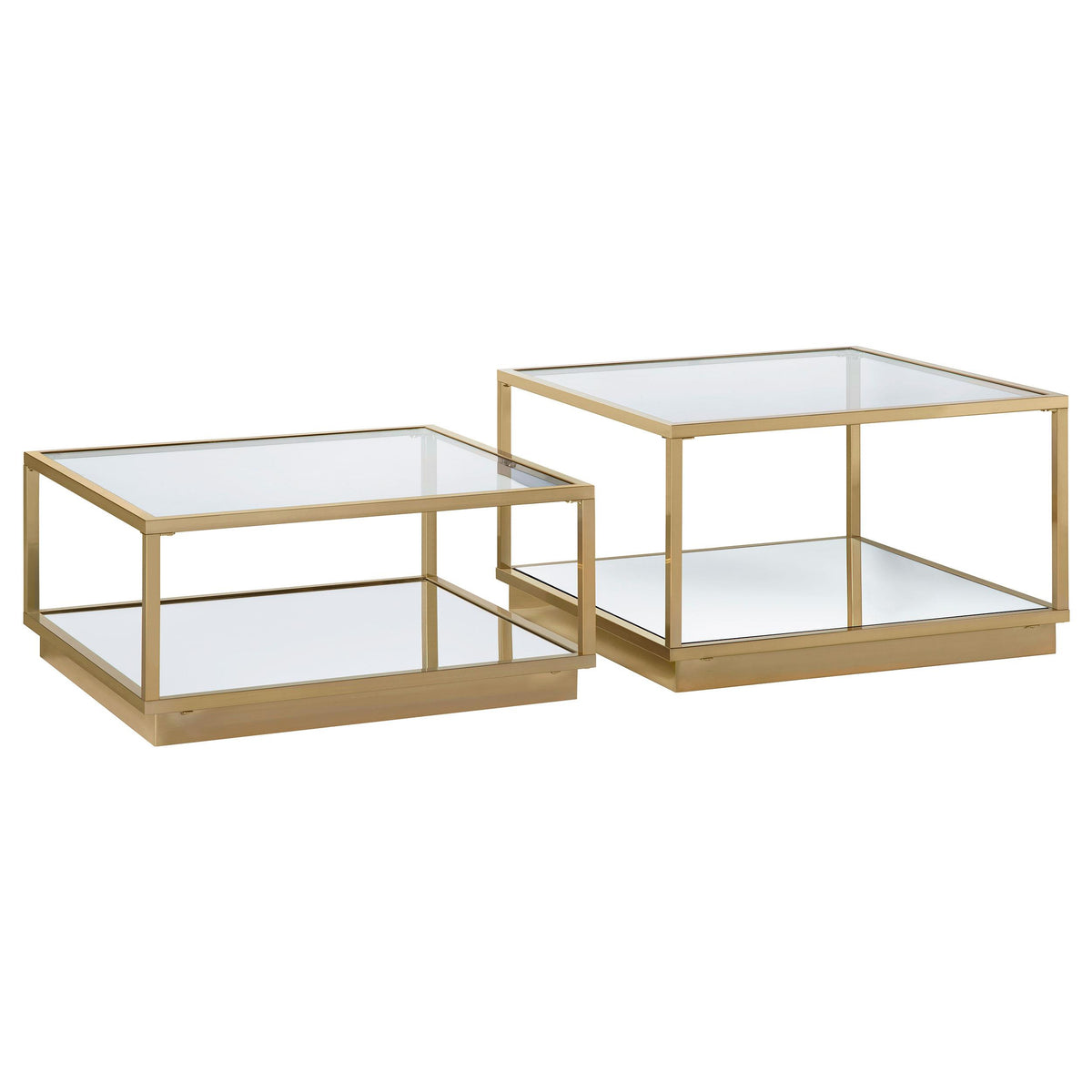 Renee 2-piece Square Occasional Set Rose Brass Renee 2-piece Square Occasional Set Rose Brass Half Price Furniture