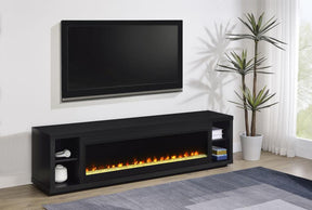 Deiter fireplace TV stand black